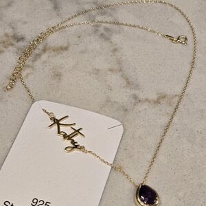 Name Necklace With Purple Cz